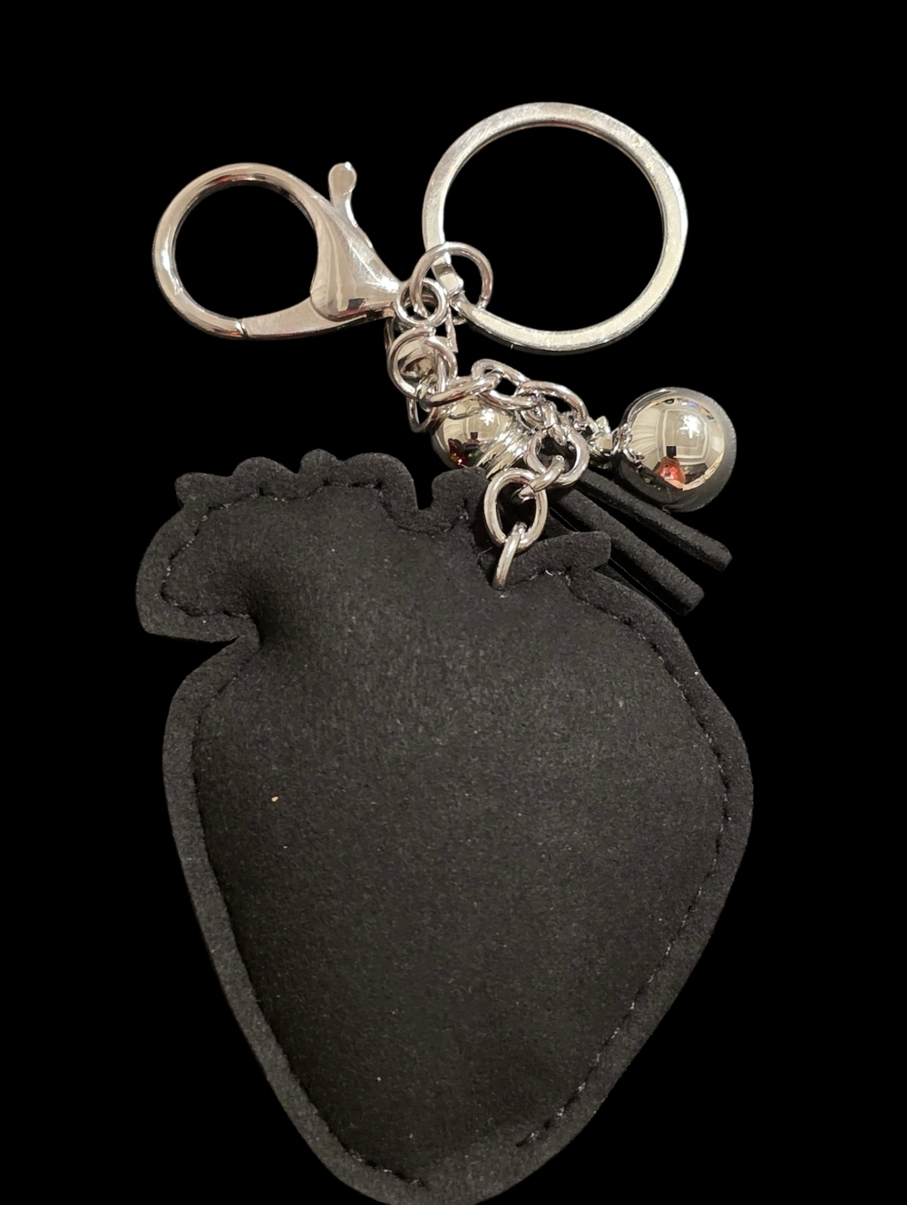 Silver Rhinestone Strawberry Bag Charm Keychain - Picture 2 of 2